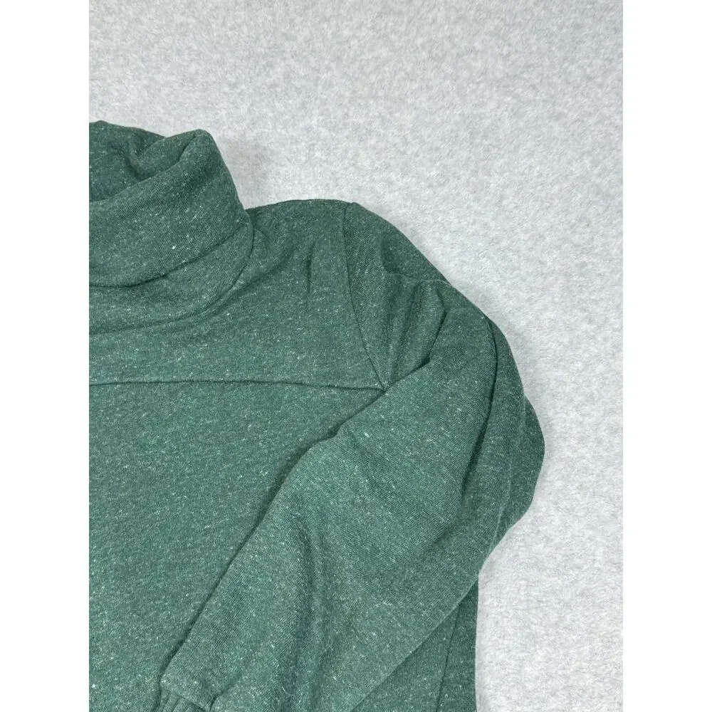 Alo Womens Green Turtleneck Pullover Sweatshirt